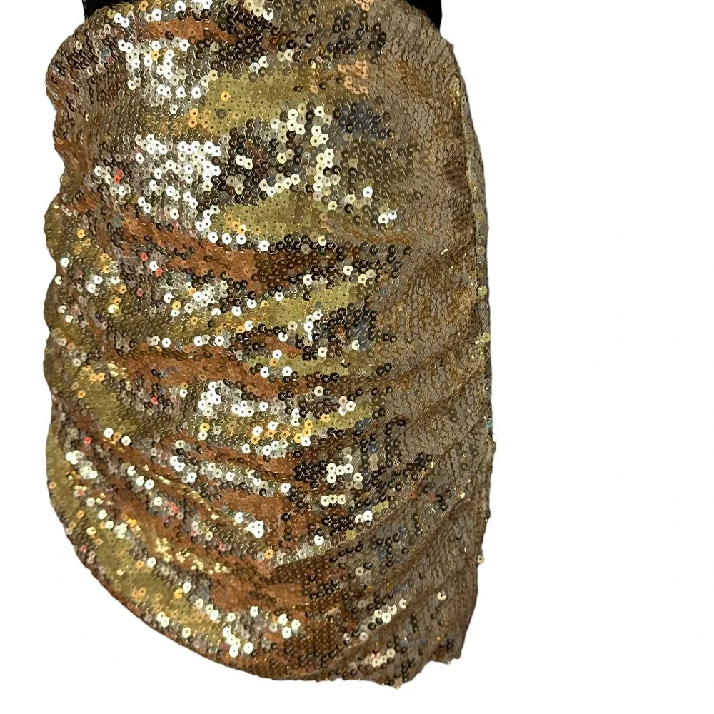 superdown Gold Sequin Mini Skirt - Picture 6 of 9